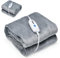 RELAX4LIFE Electric Heated Throw Blanket, Flannel Heating Overblanket with 4 Heating Levels, 8 Hours Auto-Off and Overheat Protection, Machine Washable Throw Blanket (Grey, 130x180cm)