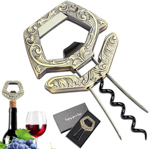ZONSUSE Ah So Weinöffner für Alter Wein,Korkenzieher für Gereiften Wein,Wein Flaschenöffner für Spröde Korken,Zweizahn Korkenzieher,Weinöffner Geschenk für Weinsammler Weinliebhaber (Vintage Cyan)