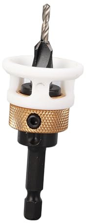 Senkerbohrer mit Sechskantschaft, 82 Grad, Glatter Schnitt, Verstellbare Tiefe für Holz, Spanplatten, MDF, mit Tiefenanschlag, Inklusive Schraubenschlüssel, Aufbewahrungskoffer