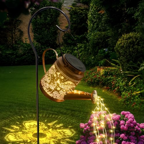 GLOBAL GOLDEN Solar Watering Can Light, LED Solar String Lights Waterproof Dual Mode Water Can Lights for Garden Patio Yard Pathway Lantern Plant Decoration (Mushroom)