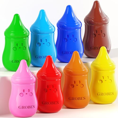 YSNYSN 8 Colors Baby Crayons for Toddlers 1-3, Non-Toxic Washable Jumbo Silky Crayons for Kids Ages 4-8, Easy Grip,Engaging and Educational Art Supplies and Gift for Babies