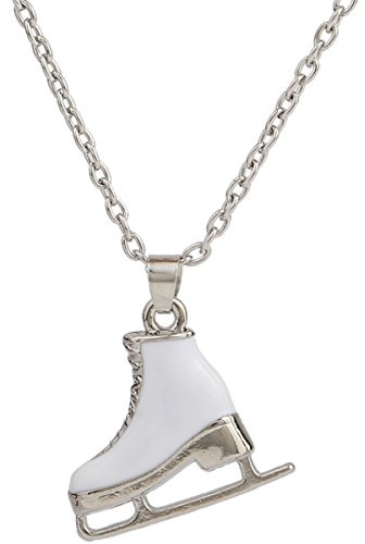 LIKGREAT Collar de patinaje sobre hielo para niñas, collar con dije de patinaje sobre hielo, exquisitos accesorios de patinaje artístico para niñas, Acero inoxidable, no aplica