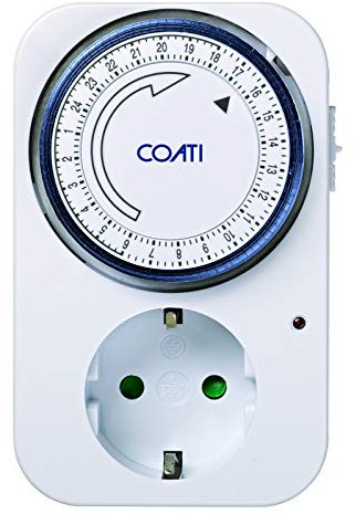 SIMON - Programador Analógico Diario, Enchufe Temporizador Programable, Compacto y Analógico, con Luz LED luminosa, Intensidad 16A, 230V/50Hz, Color Blanco