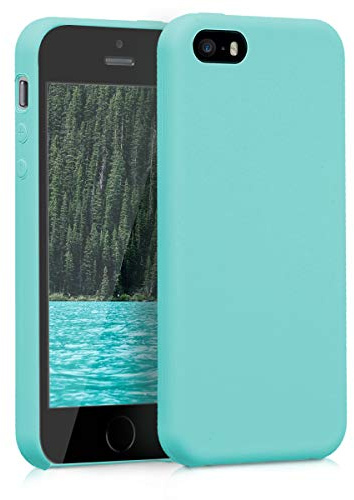 kwmobile Housse Compatible avec Apple iPhone SE (1.Gen 2016) / iPhone 5 / iPhone 5S Coque - Housse de téléphone Protection Souple en TPU Silicone - Menthe glaciale