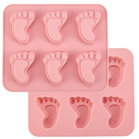 UR URLIFEHALL 2 pièces bébé pieds résine de qualité alimentaire moules en silicone moules à fondant pour bricolage gâteau chocolat bonbons décoration fabrication de savon