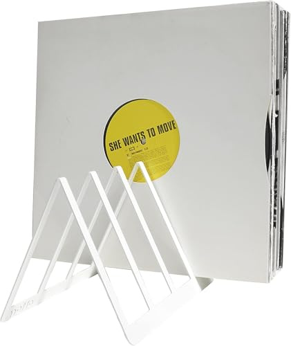 Soporte Expositor Estante y Almacenamiento para 50 Discos de Vinilo. (Blanco X 2)