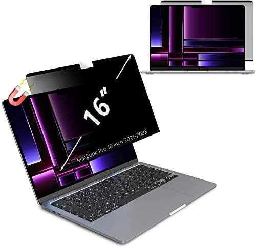 LanQii Filtre de Confidentialité pour MacBook Pro 16 Pouces 2026-2021 (M5/M4/M3/M2/M1,Pro/Max), Magnétique Anti Espion Protection écran pour MacBook Pro 16