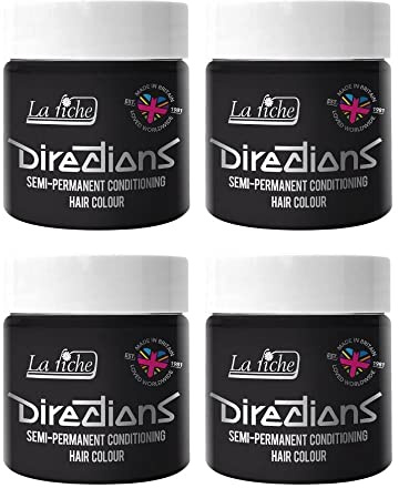 La Riche Directions Semipermanente Haarfarbe 100 ml Dose 4 Packung (Ebony)