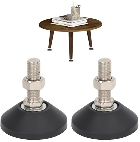 Tissting 2 Piezas Pies para Muebles Ø 80mm M16 x 50mm Tornillo de Ajuste Pies Ajustables 150kg de Capacidad de Carga Pies Niveladores para Muebles Tornillo de Ajuste para Armarios Sofás Mesas Sillas