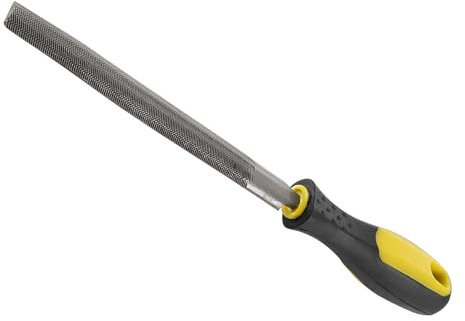 CoCud Lima Mezzatonda, Lunghezza Lima 6, Lima a Doppio Taglio in Acciaio al Carbonio Medio con Manico Antiscivolo per Modellare Metallo Legno Plastica, 1pz