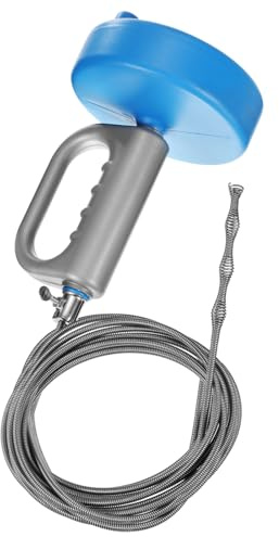 sourcing map Drain Augers 23 Ft Stainless Steel Flexible Plumbing Auger Hair Drain Cleaner Tool Toilet Auger Clog Remover Tool for Kitchen Bathroom Shower Sink Toilet Bathtub, Blue