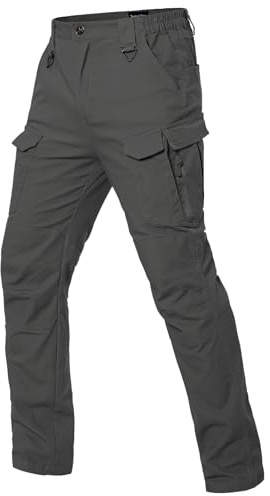 MANSDOUR Herr bomull vandring taktiska byxor lätt stretch militär strid last arbetsbyxor, Mörkgrått, 38W / 30L
