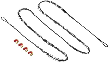 PATIKIL Bogenschnur-Ersatz mit 4 Nockpunkten für AMO 60, 14 Stränge Traditionelle Langbogen Recurve-Bogenschnur, Schwarz