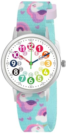 CHAOTECHY Kinderuhr für Mädchen und Jungens. Kleine Kinder Lernen die Zeit kennen und leicht zu lesen. Justierbares Nylon Armband, Analog Uhr für Jungens und Mädchen zwischen 4 bis 11 Jahren
