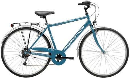 Adriatica Bazam City-Trekking Movie Touring-Fahrrad für Herren, 28 Zoll, 6 Gänge, Rahmen aus Stahl, Größe 50, Petrolblau