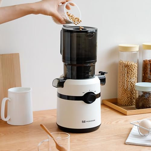 WJWWO Spremiagrumi Professionale a Bassa velocità, spremiagrumi a Bassa velocità da 200 W con Ampio Scivolo di Alimentazione da 4,25 Pollici per Frutta e Verdura,C