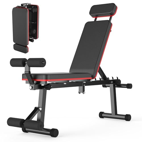 EASY BIG Adjustable Weight Bench, Foldable, Incline/Decline/Flat, Full Body Workout, Extended Head Design, 660 lbs/300 kgs Capacity