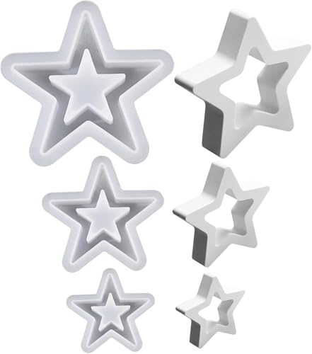 Silikonformen Gießformen Weihnachten, Sterne Silikonform Weihnachten, Silikon Gießform Kerzenform Weihnachten, Sterne Giessformen Silikon Gipsformen zum Gießen, DIY Weihnachten Handwerk