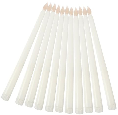 jojofuny 12pièces Bougies Led Effilées Sans Flamme De Bougies Électroniques à Pile Pour Décoration De Mariage Fête Et Dîner Effet De Flamme Vacillante Et Pratique
