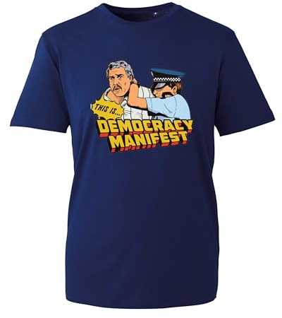 This is Democracy Manifest T-Shirt, Democracy Manifest T-Shirt, Funny Chinese Meal Graphic T-Shirt Unisex Gift Tee Top (Navy, L)