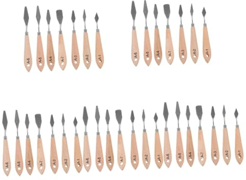 Tofficu 5 Set Coltello Per Pittura A Olio D'arte Coltello Per Nastrare Padella Raschietto Vernice Pittura Ad Olio Raschietto Di Miscelazione Della Pittura Spatola Per Pittura 7 Pezzi * 5