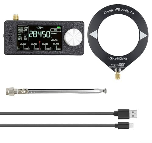Besttoolifes Mini radio de poche SI4732, récepteur 0,5-108 MHz, avec écran IPS de 1,9, contrôle ESP32-S3, DAB FM AM LSB, diffusion pleine bande USB (A)