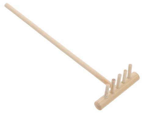 Mini Rastrello Zen per Spazi Esterni, Legno, Compatto, Beige