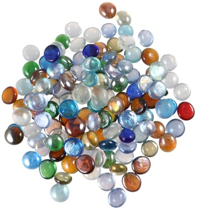 HOMSFOU Flat Bead Decors White Red Blue Green Petal Beads Aquarium Decor Fish Tank Gravel for Home Store