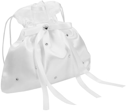 TOBBOMEY Borsetta da Sposa Coulisse Leggero Borsa Porta Soldi per Matrimonio Sacchetto per Bomboniere Accessorio per Damigelle e Festa della Sposa