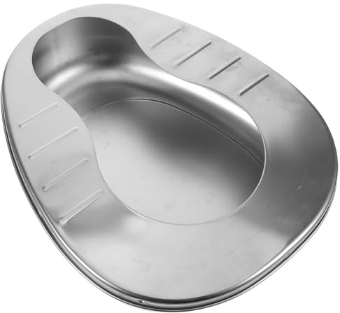 VILLFUL Padella in Acciaio Inox per Letto da Viaggio Grande Capacità e Design Moderno per Anziani Uomini e Donne Uso Ospedale e Casa