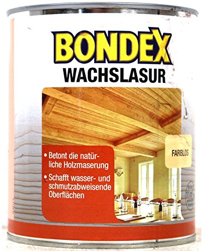 Bondex 352674 Wachslasur weiß 0,25 L für 3,5 m² - Holzwachs betont die natürliche Holzmaserung - wasser- und schmutzabweisende Oberflächen