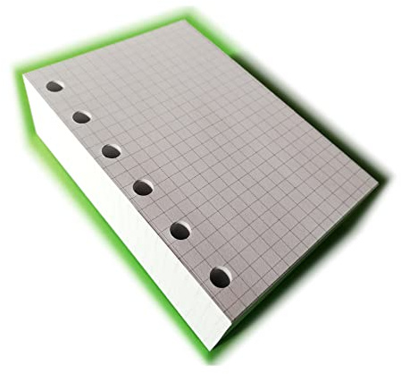 tipome.com Ersatz 200 Blatt, kariert, Format A7 Mini-Pocket 8 x 12 cm für Terminplaner mit 6 Ringen - elfenbeinfarbenes Papier 120 g