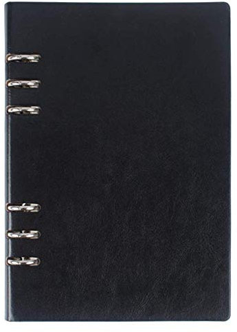 Notizbuch A5 Kunstleder-Tagebuch PU Leder Business Notizblöcke Personal Organizer Planer Bullet Journal Ringbuch Weihnachten Geschenke für Büro Schule (Schwarz)