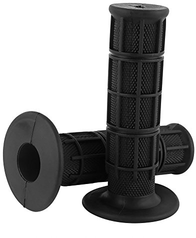 1 Pair 7/8'' 22/25mm Black Handlebar Grips Universal Rubber Motorcycle Handlebars Hand Grips For Dirt Bike Motocross (Black)