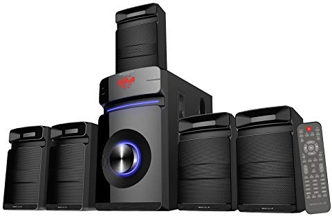 Rockville HTS45 800w 5.1 Channel Home Theater Audio System, Bluetooth Connectivity, USB/SD Playback, Wall-Mountable Speakers, for Home Entertainment