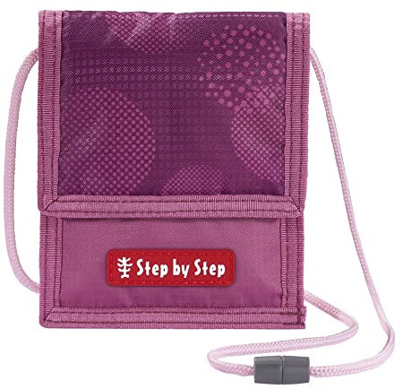 Step by Step Brustbeutel „Glamour Star Astra“, lila-pink, mit Sichtfenster, Münzfach mit Reißverschluss, Schlüsselbefestigung, zum Umhängen, für Mädchen ab der 1. Klasse