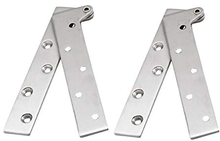 2 Edelstahl 360 Grad Drehung Versteckte T¨¹rschwenkscharniere, KAIISSA 200mm Offset-Messerscharniere Eingebauter T¨¹rschrank Schrank Verbergen Sie das Drehgelenk Silber geb¨¹rstet, mit Schrauben