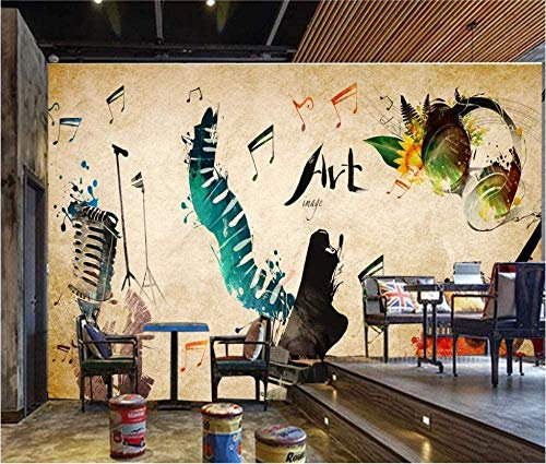 Papel tapiz personalizado 3D foto papel tapiz Retro Graffiti música pared mural niños dormitorio sala de estar jardín Pared Pintado Papel tapiz 3D Decoración dormitorio sala sofá mural-430cm×300cm