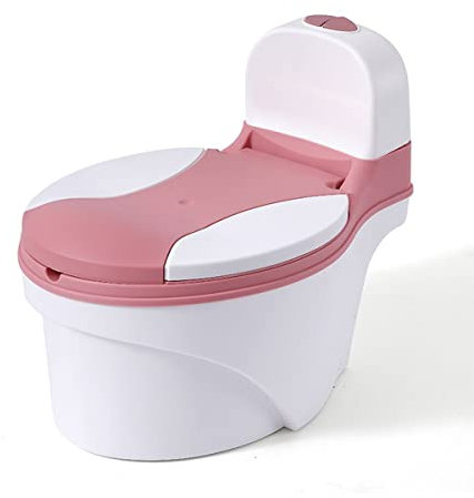 Sobebear Toddler Potty Training Toilet Seat with Soft Cushion Pad and Toilet Paper Storage, Removable Urinal Pot, Portable and Comfortable for Boys and Girls 18+ Months (Pink)