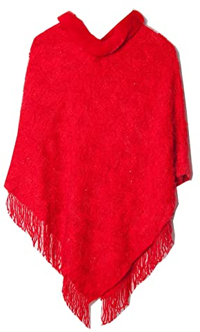 Whoiy Loop Schal Damen Rot, Winterschal Damen Kuschelig Schal Wickelt 70X70cm Warmer Übergroßer Winterschal-Poncho