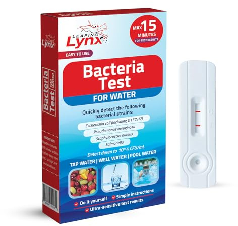 Coliform Bacteria Water Test Kit for E. coli, Salmonella, Legionella, & Many Other Strains in Drinking Water - Easy, Quick, & Accurate Bacterial Testing for Well Water, Tap Water, Pool Water