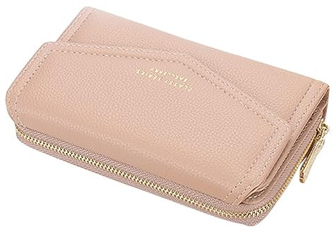 Geldbörse Damen Mittelgroß mit Münzfach, Geldbeutel Damen Mittelgroß Viele Fächer mit 10 Kartenfächer, Kleines Portemonnaie PU Leder