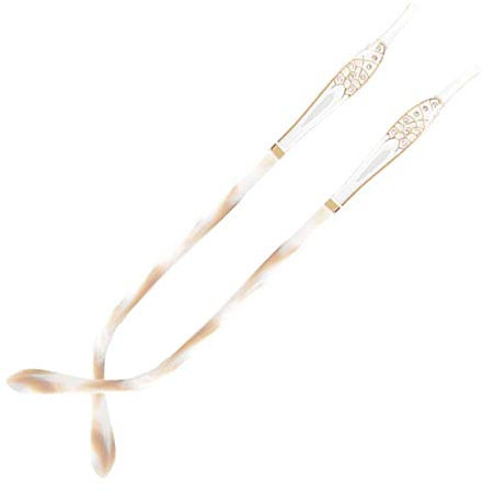 CekoCk Brillenbügel, Brillen-Ersatzbügel, Bügelrahmen-Reparatur-Brillenzubehör, 1 Paar Damen-Ersatzbügelbügel aus Metall, Strassbeine for randlose Brillen, Weiß