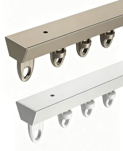Deckenschiene Gardinenschiene Schwerlast-Vorhangschienen Deckenmontage Vorhangstange Für Büro, Wohnzimmer, Schlafzimmer (1–6 M) (Color : Champagne, Size : 3.6m(3 * 1.2m))