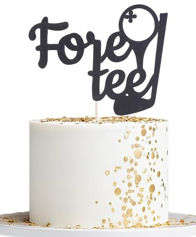 Fore Tee Golf Cake Topper - Happy 40th Birthday Cake Topper, Sport Themed Party Decorations Supplies, Happy Retirement Party Decoration Supplies