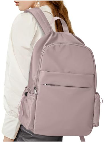 HYC00 Schulrucksack Damen Causal Travel Schultaschen 14 Zoll Laptop Daypack Bookbag für Teenager Mädchen Boys College-Rucksack Leichter Rucksack Wasserabweisend Bookbag Men Work Daypack,Pink Lila