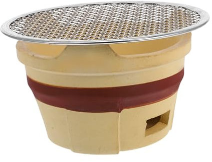 BESPORTBLE Barbecue Portatile in Terracotta Con Grill Carbonella Stufa Da Esterno Leggera e Compatta Per Pranzi e Cucina All Aperto Per Carne Pesce e Verdure