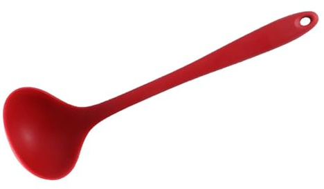 Mestolo In Silicone, Cucchiai Da Minestra Con Manico Lungo Da 28,5 Cm Con Impugnatura Comoda Mestoli In Silicone Rosso Per Zuppa Mestolo In Silicone Utensili Da Per La