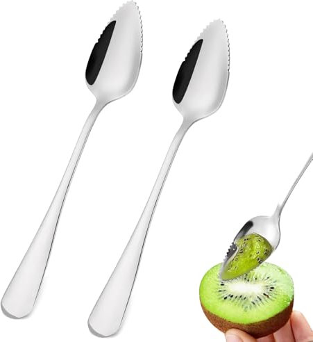 2 Stück Grapefruitlöffel,Grapefruit Löffel,Kiwi Löffel,Kiwilöffel,Kiwi Spoon,Löffel Mit Zacken,Grapefruitlöffel Edelstahl,Babynahrungsergänzung Fruchtlöffel,Fur Kiwi,Äpfel,Grapefruits