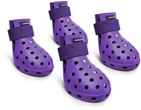 Hundeschuhe Pfotenschutz Outdoor – Hundeschuhe Wasserdicht, einfach an- und auszuziehen, atmungsaktiv, rutschfest, leicht zu reinigende Hundestiefel für Sommer Hitze und Winter Schnee (Lila, XS)